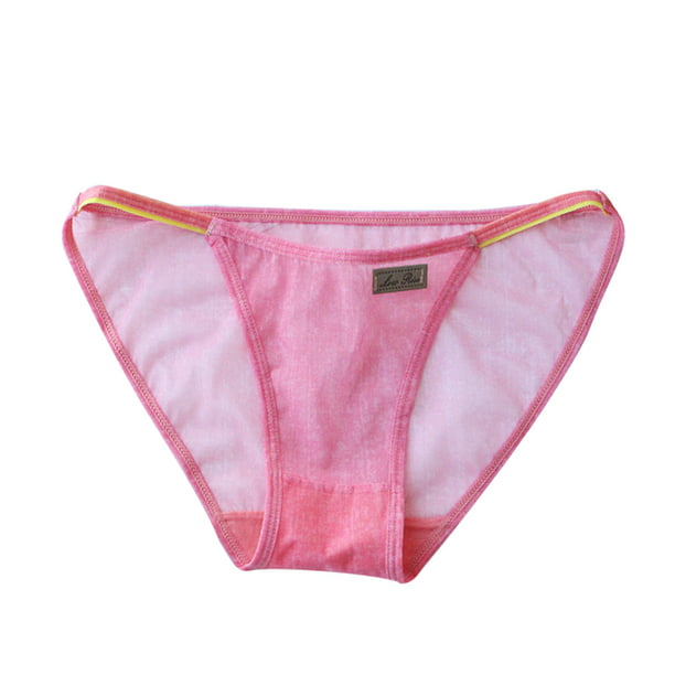 Women Mesh Panties Breathable Underwear Transparent Briefs Seamless Thongs 